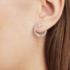 Monica Vinader Riva Circle Wrap Diamond Earrings - Rose Gold